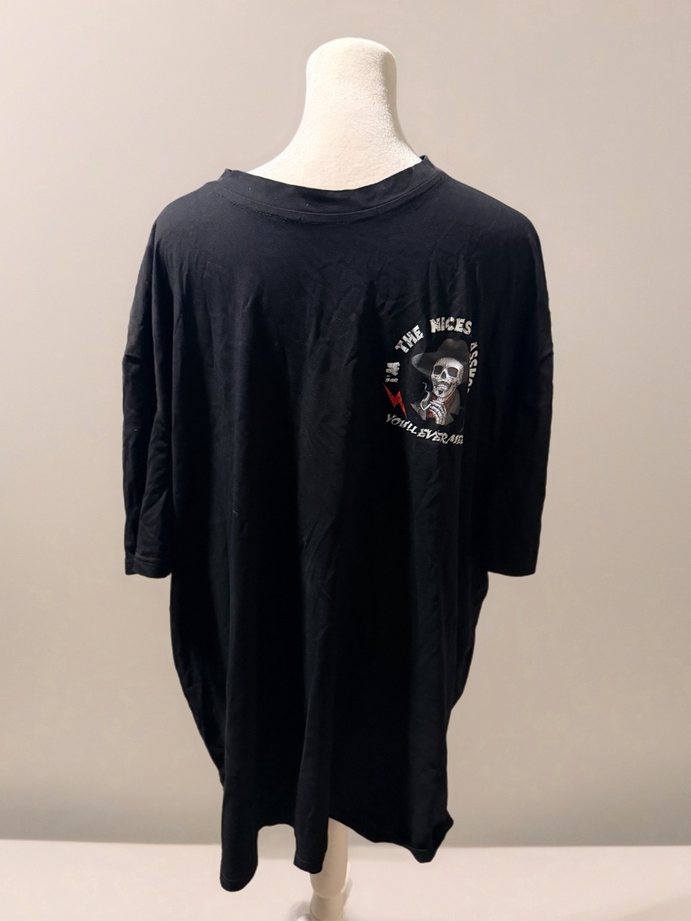 Handmade Black Graphic Skull Short-Sleeve Men’s Shirt